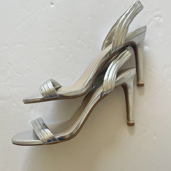 Kenneth Cole Bobbi Womens Sling Back Heeled Sandal Silver 5M - Picture 4 of 9